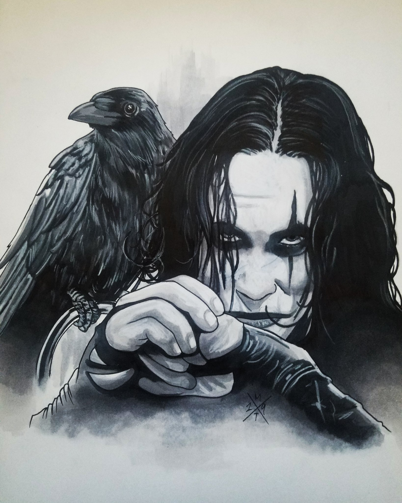 just finished up my Brandon LeeThe Crow tribute piece Dustin Charles at  Ritual Electric in Tulsa OK  rnerdtattoos