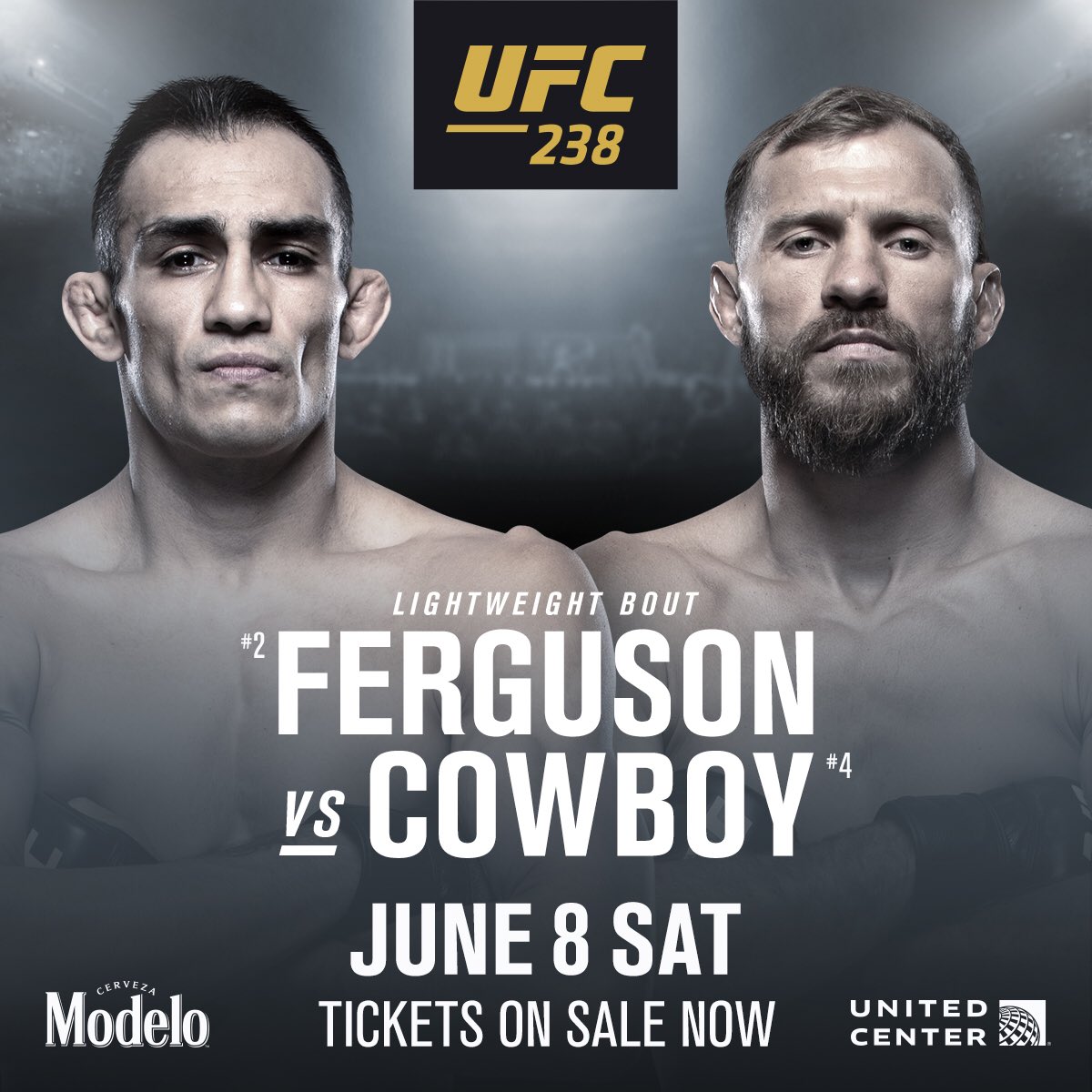 UFC (@ufc) on Twitter photo OFFICIAL!
<a href="/TonyFergusonXT/">Tony Ferguson</a> returns to face @CowboyCerrone at #UFC238 June 8 in Chicago! OFFICIAL!
<a href="/TonyFergusonXT/">Tony Ferguson</a> returns to face @CowboyCerrone at #UFC238 June 8 in Chicago!