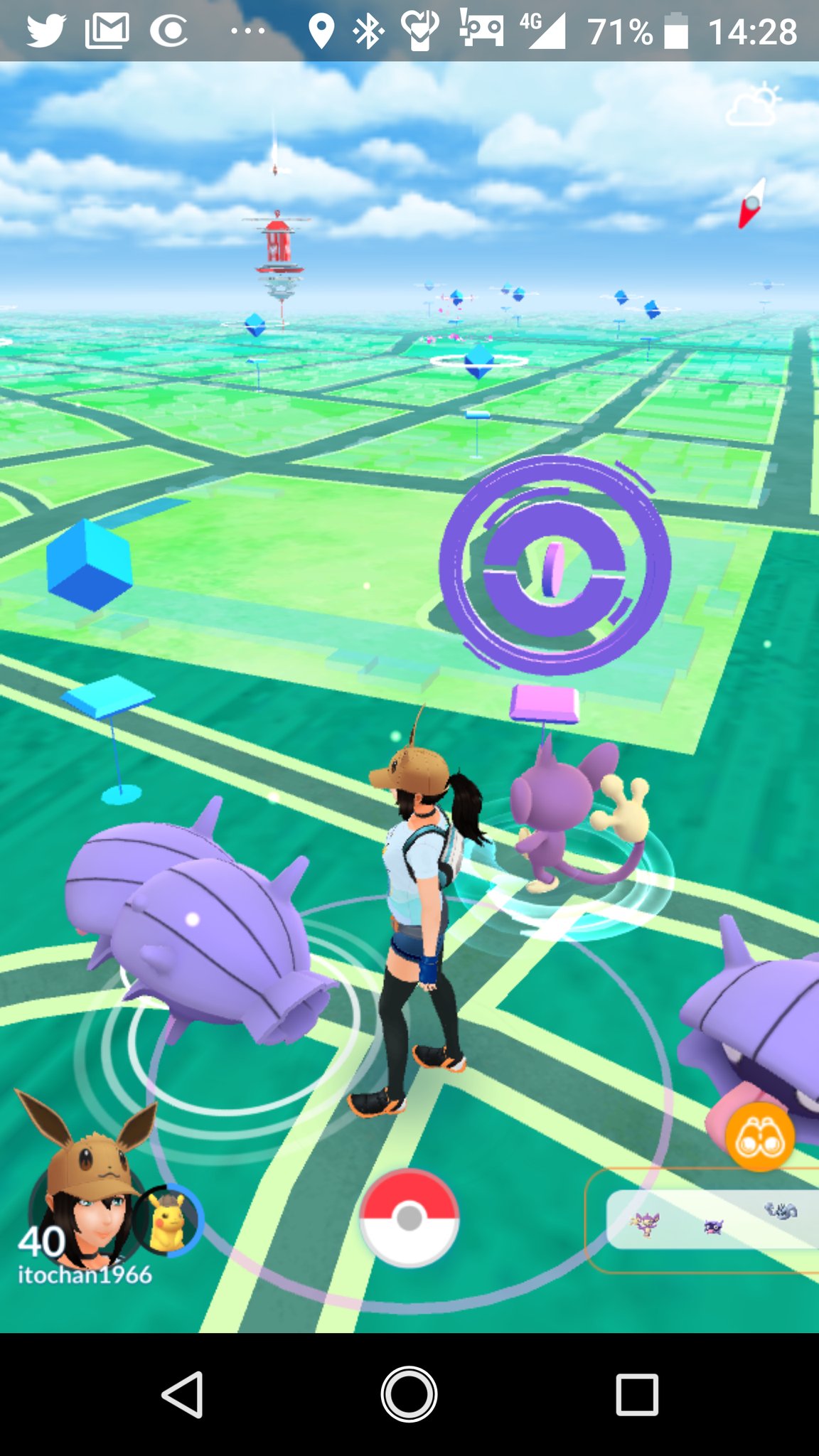 Mito Pokego 鶴舞公園なう 暑いです そしてシェルダーの巣になってます 薔薇も綺麗 ポケモンgo T Co Wyftrx6wm6 Twitter