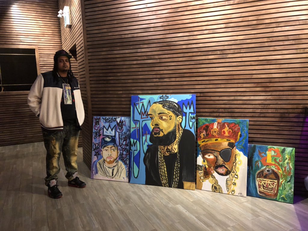 Micx_6MMent's tweet photo. Huge shoutout to Local Action for allowing me to bring out some of my beloved pieces. Imma get something going soon jus wait on it🎨. And another shoutout to my bruthas @yaphmarciano and @menfestv for showing love. #Mastermindz #6MM #midtown416 #localaction #art #visualartist https://t.co/rY8U4mE5cr