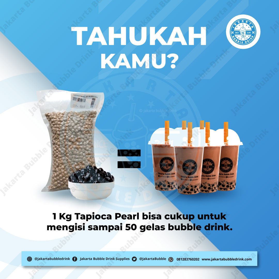 JakartaBubble's tweet photo. Kalian harus tahu, Tapioca Pearl yang dijual Jakarta Bubble Drink bisa untuk 50 Cup. Kalian bisa untuk berapa gelas nih ? Share ya dengan komen di kolom komentar.
.
#tapiocapearl #bubble #blackpearl #tapioca
.
#jualbubbledrink #jualbubbletea #backtothefront #janganlupacerita https://t.co/PnLq2EAlv3