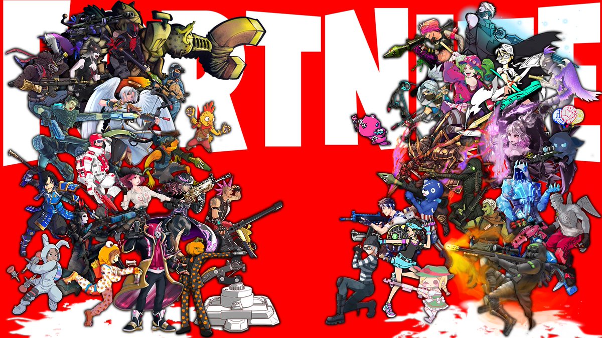 ろっくちゃん A Twitter 絵師40人による合作壁紙 フォートナイト大好きだ Now This Is The Fanart Made By 40 Of Japanese Fortnite Addicted Creators If You Wanna See Each Charactors Closer Check This Out フォートナイト合作壁紙企画