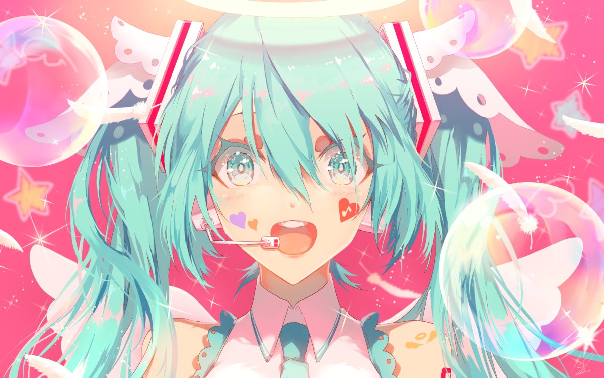 初音ミク「ワタシは、歌うのがスキ #VOCALOID #初音ミク https://t.co」|saihateのイラスト