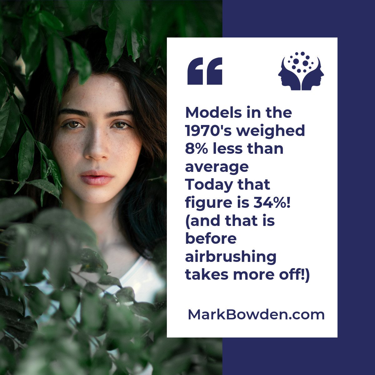 The media has a lot to answer for when it comes to lowering the self esteem of both men and woman.

In my opinion this takes away the most attractive aspects of any man or woman. Inner confidence, self esteem and happiness.

What do you think?

markbowden.com/overcome-low-s…