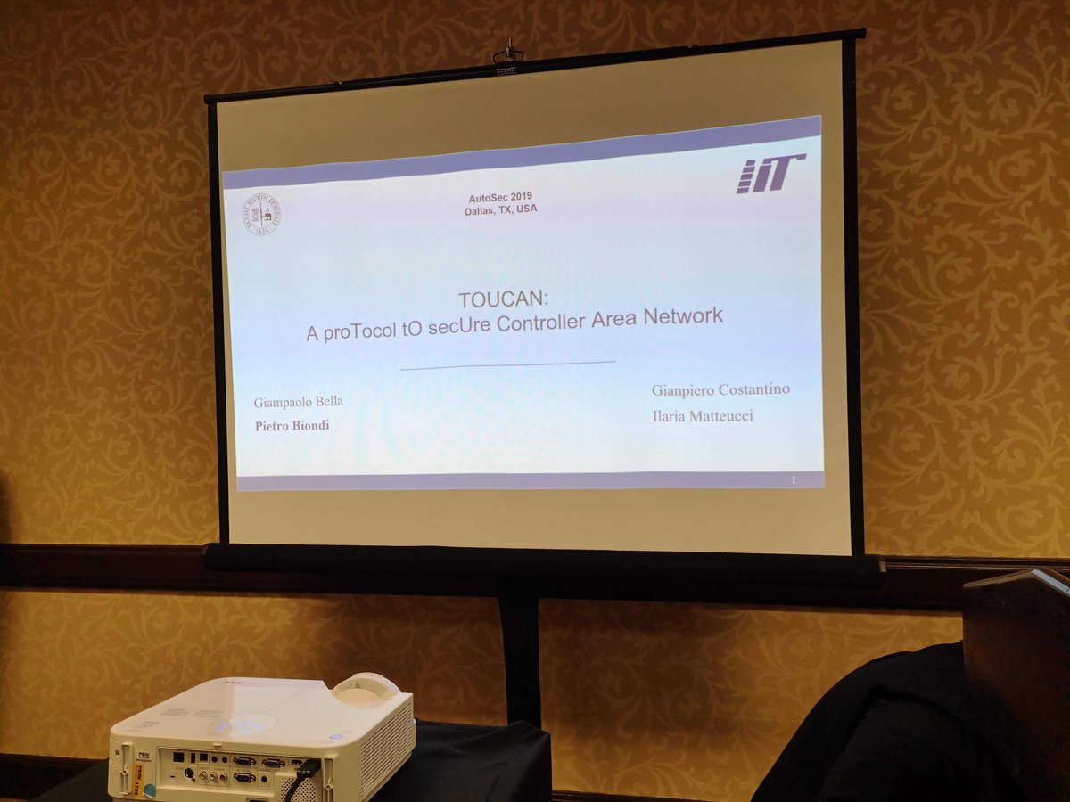 On March 27th our group presented: "TOUCAN: A proTocol tO SECUre Controller Area Network" at the ACM Workshop on Automotive Cybersecurity (AutoSec) in Dallas.

More information about the paper can be found here:
doi.org/10.1145/330917…