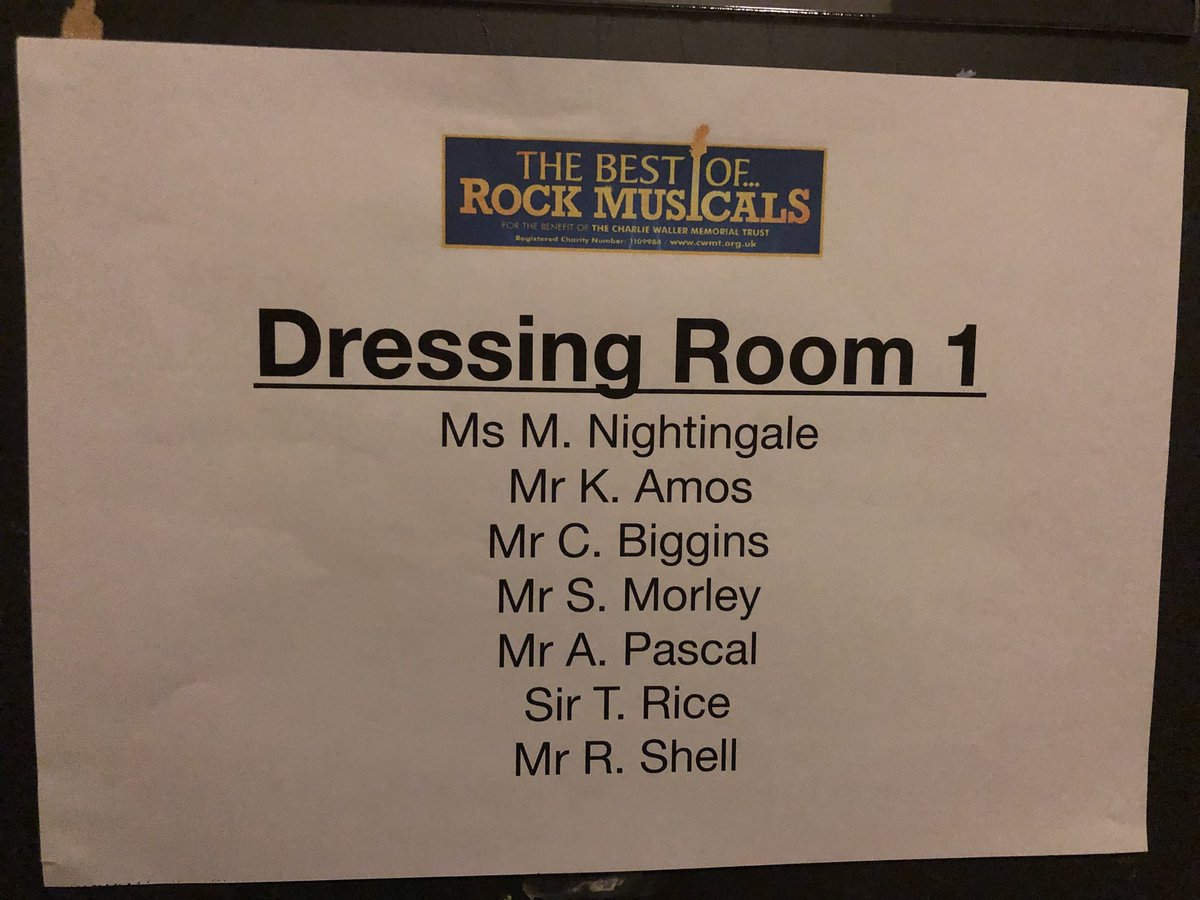 Very proud to be sharing a dressing room for @BestOfMusicals with these amazing people! We have a few tickets left so please come and join us @EventimApollo at 4pm or 8pm today. It’s gonna be fab!