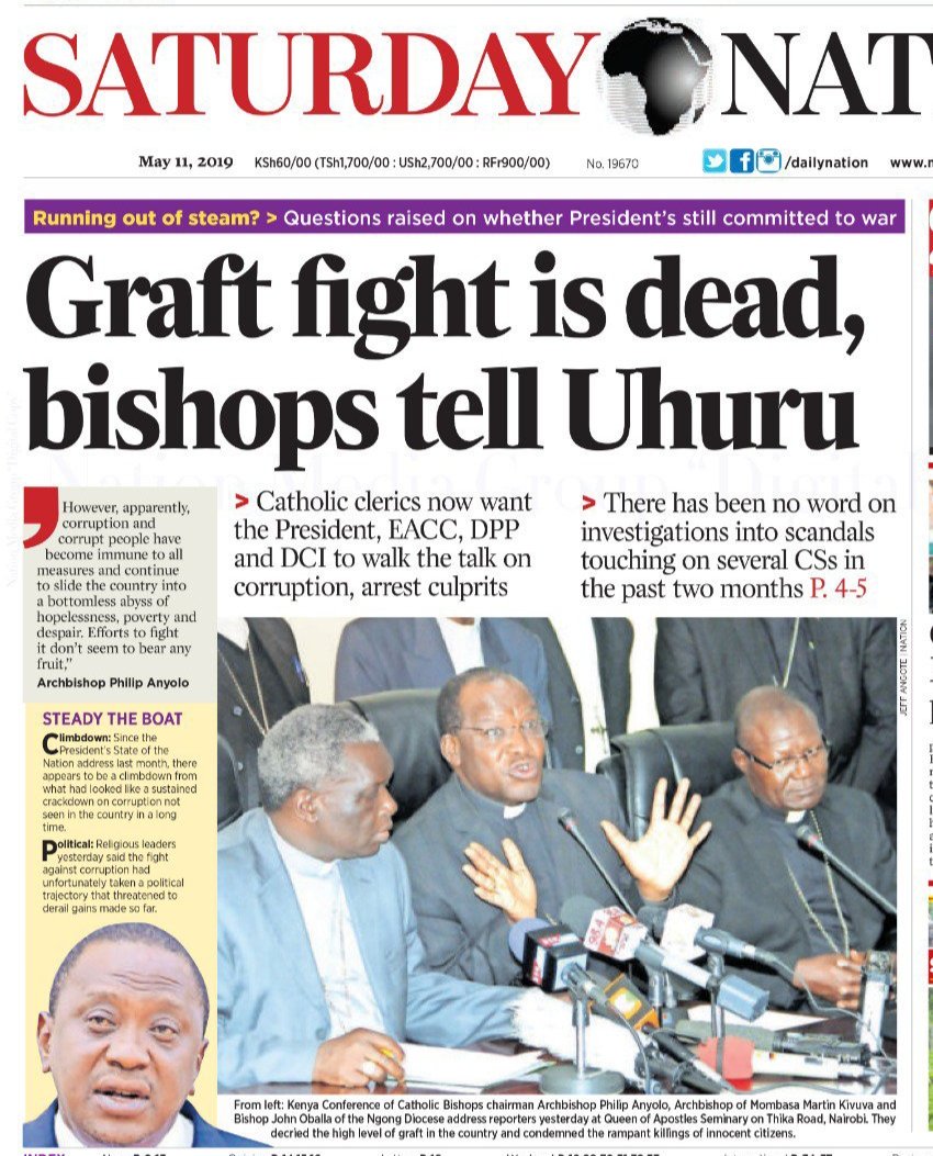 solo_ambuku's tweet photo. @Waambui @KenyaCatholics bishops told Uhuru Kenyatta as it is, "War on corruption is all hype." Now if they can emulate their counterparts in #DRC who ousted @President_RDC, #RevolutionKE will come to pass, sooner. #RevolutionIsNotTreason,#ResistCorruptionKE ! #FindPresidentUhuru #redv π https://t.co/6uQnDwDd1B