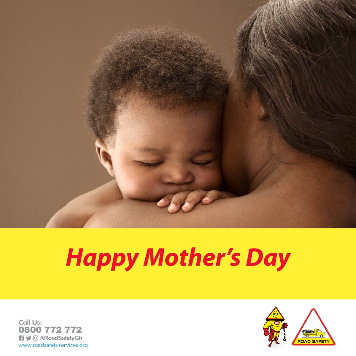 A Mother cares, loves and always offers advice to be cautious in life. 
Like a Mother, we also advise caution always on the road. 

Happy Mother's Day