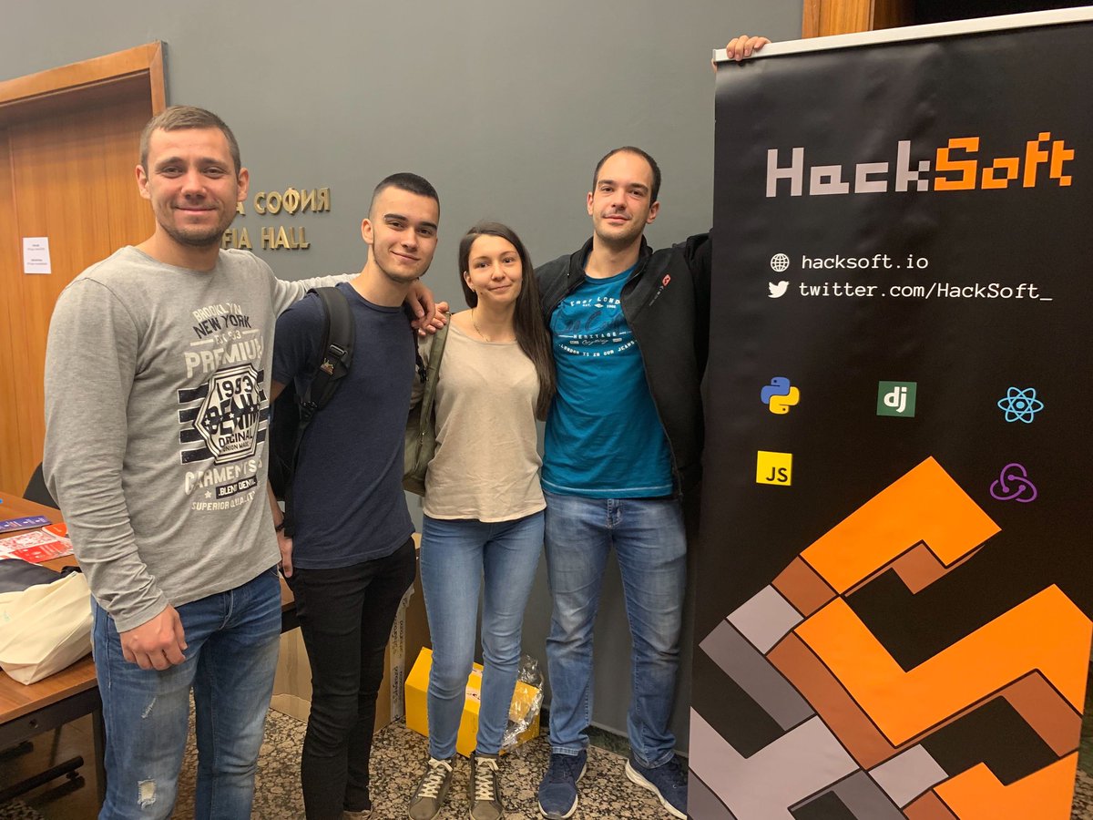 We are extremely happy to support <a href="/ReactNotAConf/">React.NotAConf</a> for a second year straight 👌

In the picture below, a few folks from our team at the conference 👇

<a href="/DonchevIvaylo/">Ivaylo Donchev</a> @BadovaKrasimira @1DaniBanani <a href="/pgergov_/">Pavlin Gergov</a> 

Check #ReactNotAConf for slides and other good stuff 💪