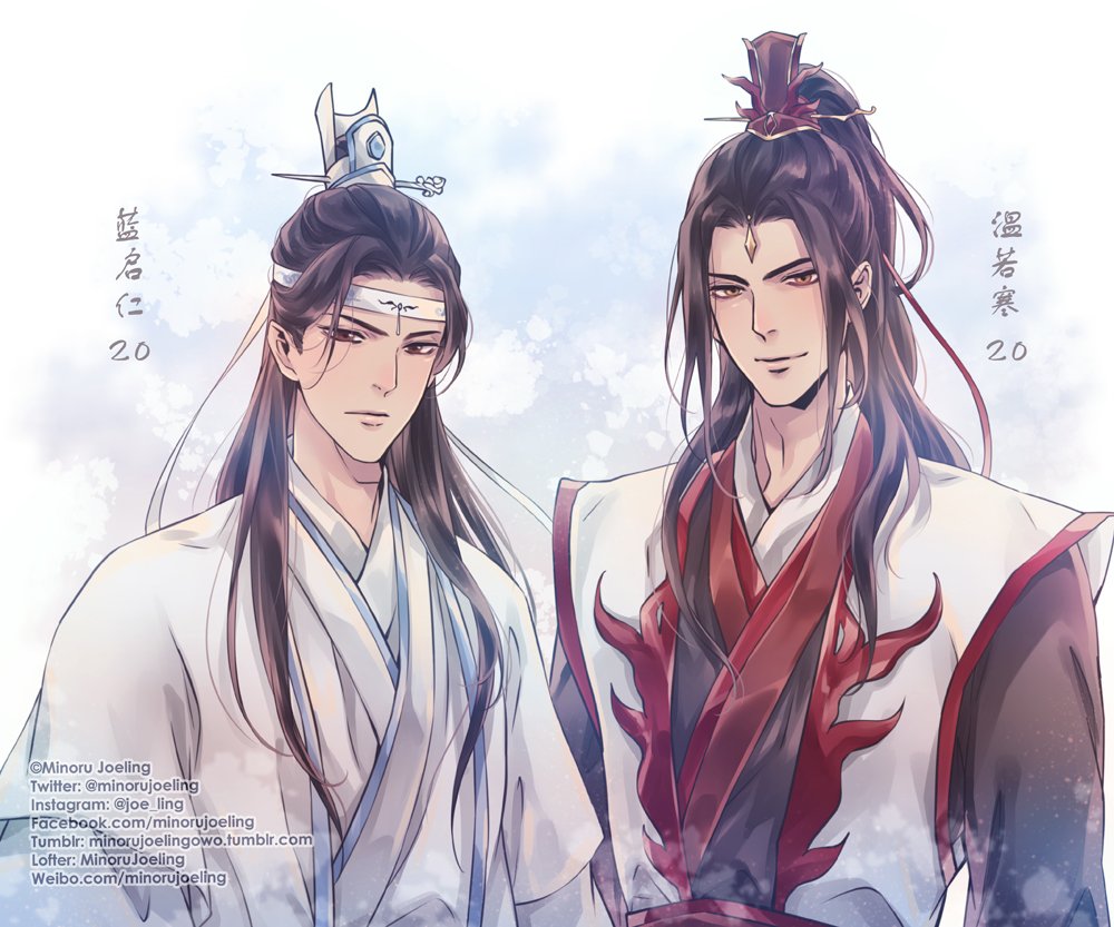 太阳与祥云🌤️Sun and cloud
Young #WenRuoHan (Still not a sect leader yet)and young #LanQiRen from #WenQi fanfic [QiongQi] guguguaiguaifeng.lofter.com
LanQiRen was Lan Sect 2nd young master
年轻的温总 #温若寒 和年轻的叔父 #蓝启仁 来自无缰有界 的 #温启 同人
 叔父也是当年的蓝二公子呀~