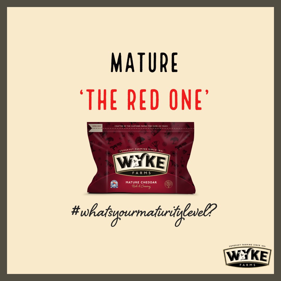 wykefarms's tweet image. #WhatsYourMaturityLevel?
#TheRedOne - A Creamy Cheddar. Grate it. Sprinkle it. Devour it.
#ThePurpleOne - A Tangy Cheddar. Sauce it. Sandwich it. Devour it.
#TheGreenOne - A Bold Cheddar. Break it. Crumble it. Devour it
