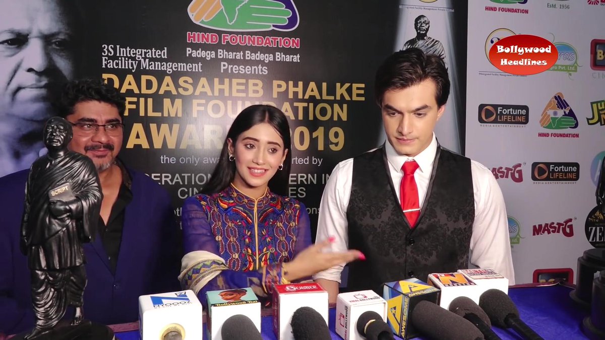 True happiness in the other's success-1st time at Dadasaheb Phalke Awards, both recieved Best actor and actress. But they were more excited about the other winning.Reporter asked them what they won, they told what the other won.  #yrkkh  #kaira  #shivin  #shivinfeels
