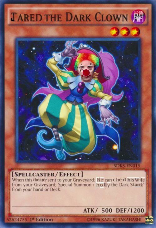 Santouryulll's tweet photo. #projaredisoverparty #projarad #Projared the Dark Clown. What a sad Saggi the Dark cheatin Clown... https://t.co/cNbv1lD6cE