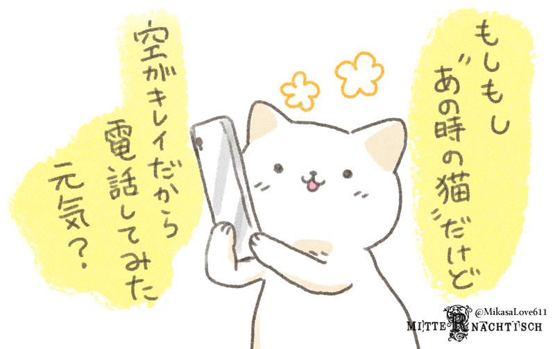 猫が電話をかけられるとしたら「ねこねこ詐欺」に多くの方が簡単に引っかかると思います…。
「あの時の猫」と言われたら絶対思い当たりますもん…。私の場合は野良２匹ほど…。 