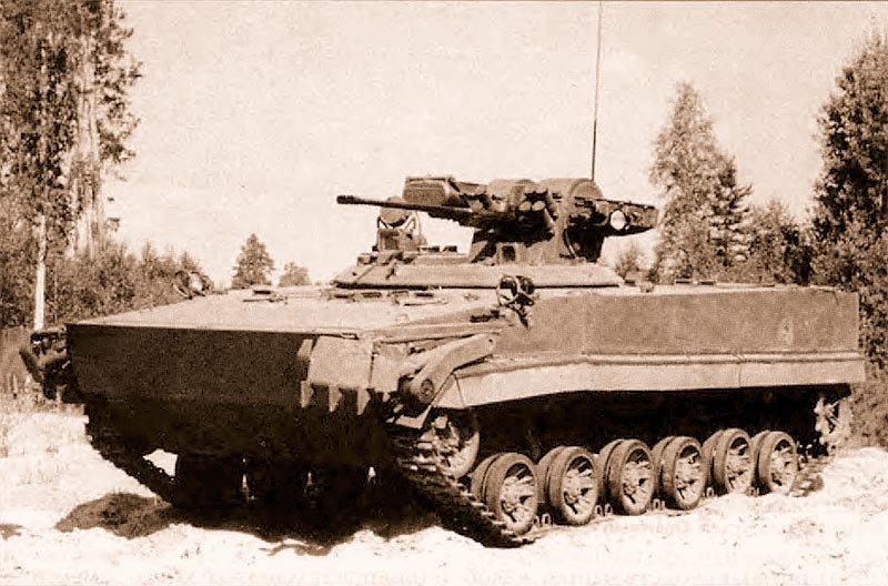 Object 688 1982 Prototype of the BMP-3. In unmanned turret there is an ...