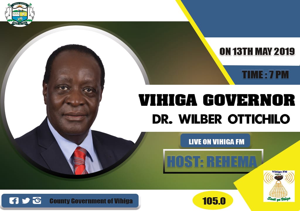 VihigaCountyGov's tweet photo. Morning great people of Vihiga. Now, TOMORROW (MONDAY) the 13TH of MAY 2019, @GovernorVihiga will be live on @VihigaFM (105.0 FM) as from 7:00PM.Stay tuned and feel free to air your opinions on the state of our County. 
Have a #HappyMothersDay 
#HappyMothersDay2019 
#ThankYouMom https://t.co/WXf9MaVpFM