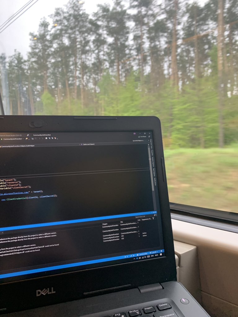 GosiaBorzecka's tweet image. #CodeRefactoring in the train.. My fav way of working - always on the move! 
#coding #VS2019 #AzureFunctions #Azure #MVPbuzz #WomenWhoCode
