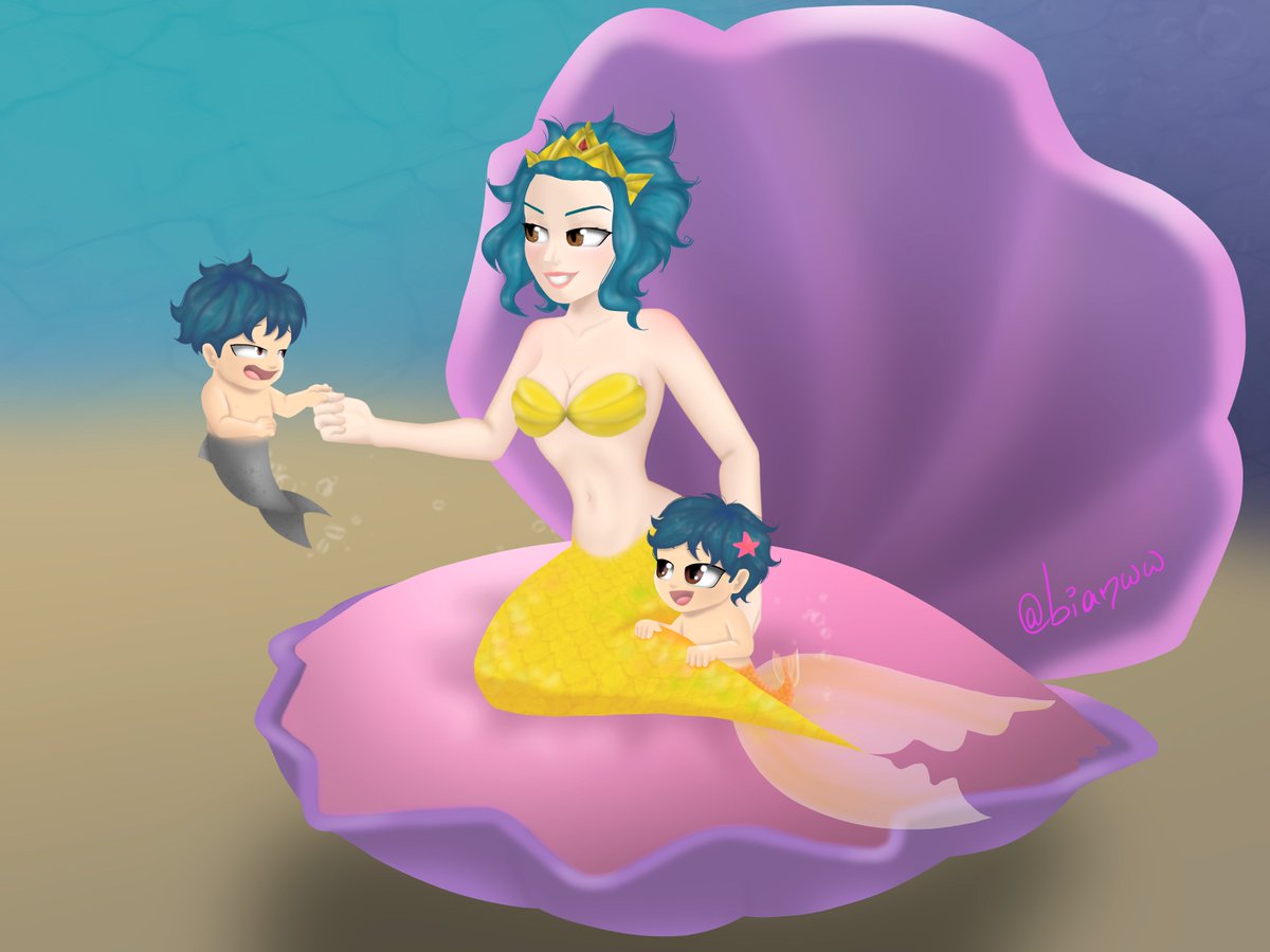BianWWdraws's tweet photo. Happy mother's day! Mama Levy and her two little merbabies🧜♀️
#mamalevy #mermay2019 #merbabies #levymcgarden https://t.co/6yGCDwJjsH