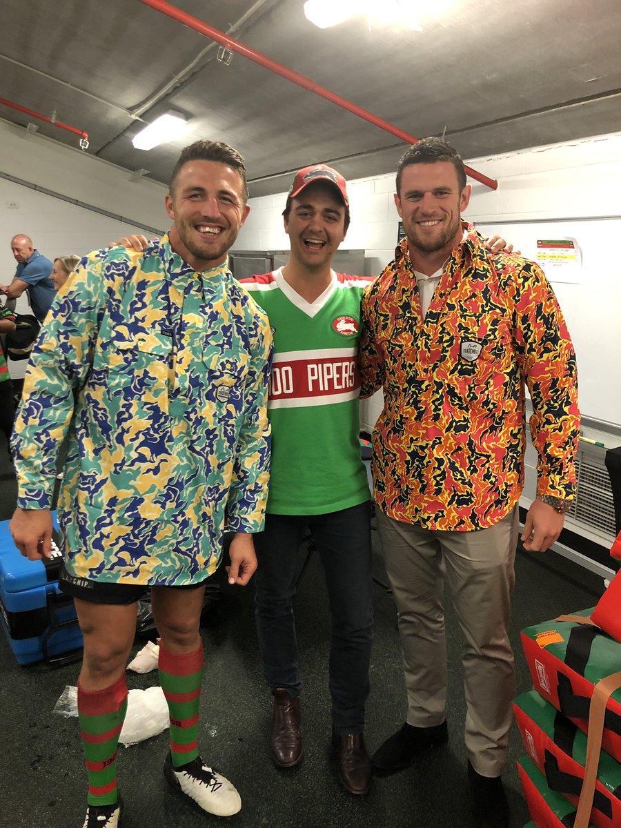 Starting Conversations with a couple of my hero’s. Great win, and this has just topped it off! <a href="/SamBurgess8/">Sam Burgess</a>  <a href="/LukeBurgess87/">Luke Burgess</a>  check us out at trademutt.com 🤙