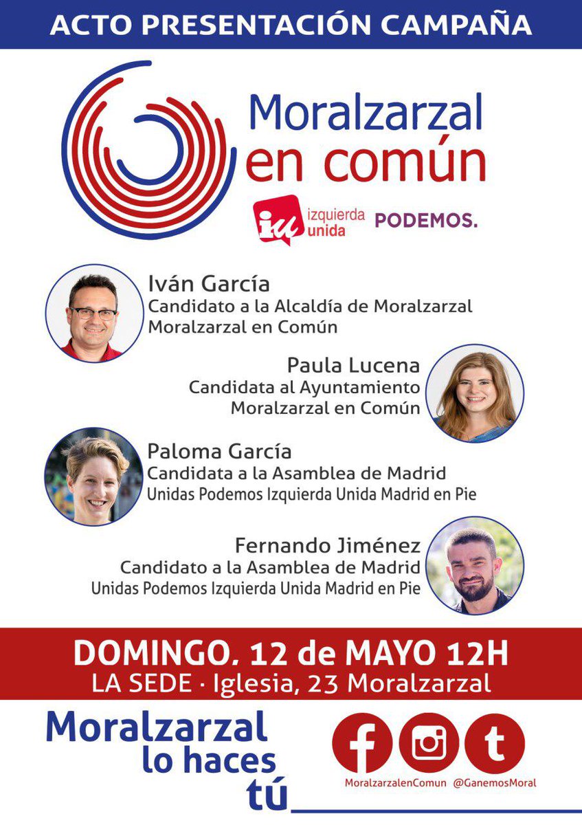 EsangrioRodri's tweet photo. Hoy a las doce, acto de la candidatura de Moralzarzal en común, no puedes perderte el conocer las propuestas de primera mano.
Hay otra forma de hacer #Moralzarzal
#MECIntegridadCoherenciaTransparencia
#ivanalcalde https://t.co/v6s7s4u6de
