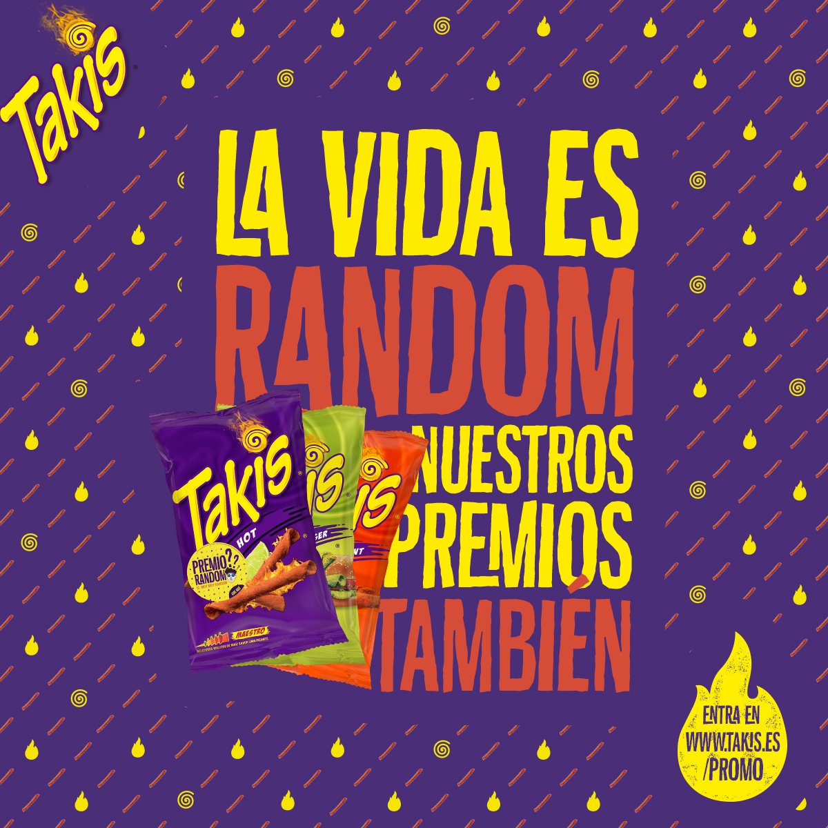 TakisEsp's tweet image. ¡Llévate un lotaco de Takis participando en nuestra #PromoRandom!

Entra en takis.es y entérate de todo. 
#LaVidaEsRandom