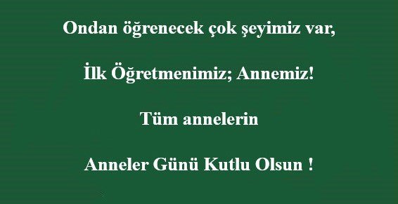 Tüm Annelerimizin Anneler Günü Kutlu Olsun! <a href="/AliRizaLule/">Ali Rıza Lüle</a> <a href="/nazli10er/">Nazlı Sert</a> <a href="/DogaOkullari/">Doğa Koleji</a> 
#AnnelerGünü