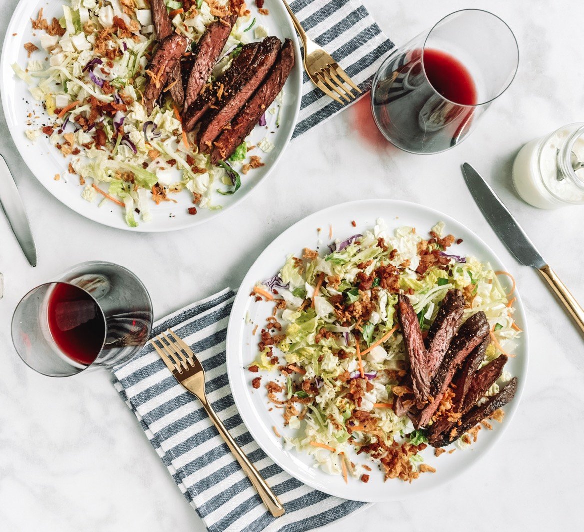 YourTaylorFarms's tweet photo. Mom deserves a little wine &amp; dine! Start with our NEW Steakhouse Wedge Chopped Salad Kit and top with a juicy and tasty steak. Happy #MothersDay !  #GoToGreens #TaylorFarms https://t.co/AHENV60N7l