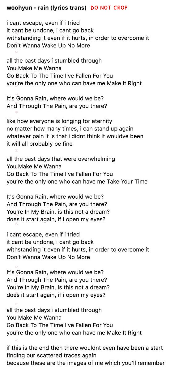 Woohyun Rain Lyrics Trans Do Not Crop Let Me Know If You Need To Crop It For Whatever Reasons Take Out With Proper Credits Use