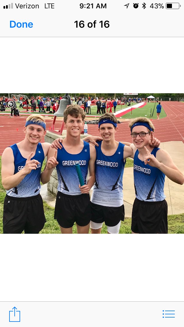 AthleticsGls's tweet photo. State bound District and Sectional Champs 4x100 Relay: Jackson Williams, John Sharp, Joseph Rollinson, Brett Jones https://t.co/2TShnc4c2h