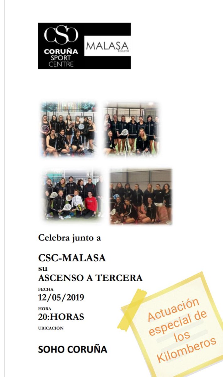 Hoy estaremos en el partido de padel