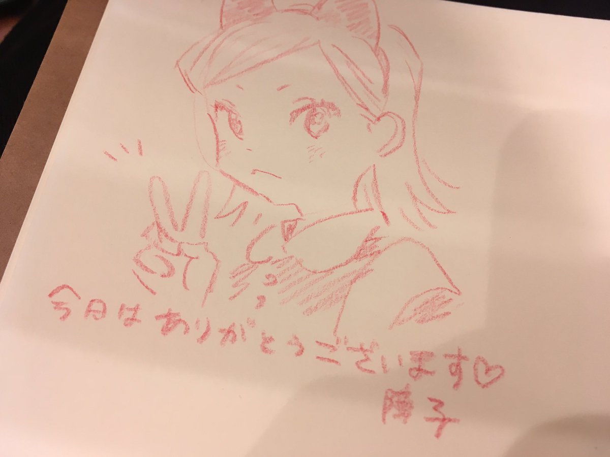 障子さんとティア終わりにデザート食べたり若おかみ展見たりなどした?ネコミミちゃん描いてもらったの嬉し…!! 