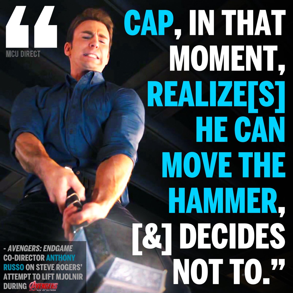 MCU_Direct's tweet image. He was worthy the whole time (at least according to #Endgame co-director Anthony Russo)... bit.ly/2WFHi2W