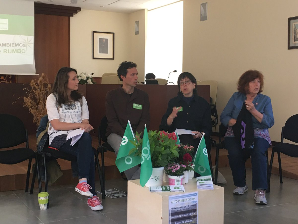 Hoy @ruthama_gi candidata a la alcaldía de #Fuenlabrada acompaña a @equo #Miraflores en su acto de campaña, conexión entre los municipios es vital para la lucha ecologista.