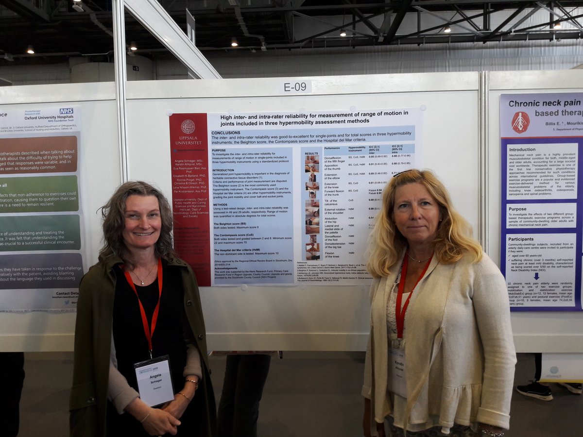 The first (out of 3) contribution on #JointHypermobility at #WCPT2019 ... great poster concerning assessments... next is oral presentation monday 8.30 by Caroline Alexander #GlobalPT @WCPT1951