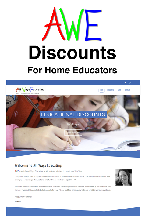 AweDiscounts's tweet photo. List of current AWE discounts - https://t.co/pmmzsruUoT
#HomeEducators #homeed #homeschool #homeschooling #homeeducation #homeeducator #homeeducationuk #homeeducated #homeedfamily #teachfromhome #children #onlinetraining #onlinelearning https://t.co/D9tWiOkIAO