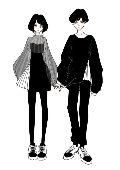 カップルコーデのtwitterイラスト検索結果 古い順