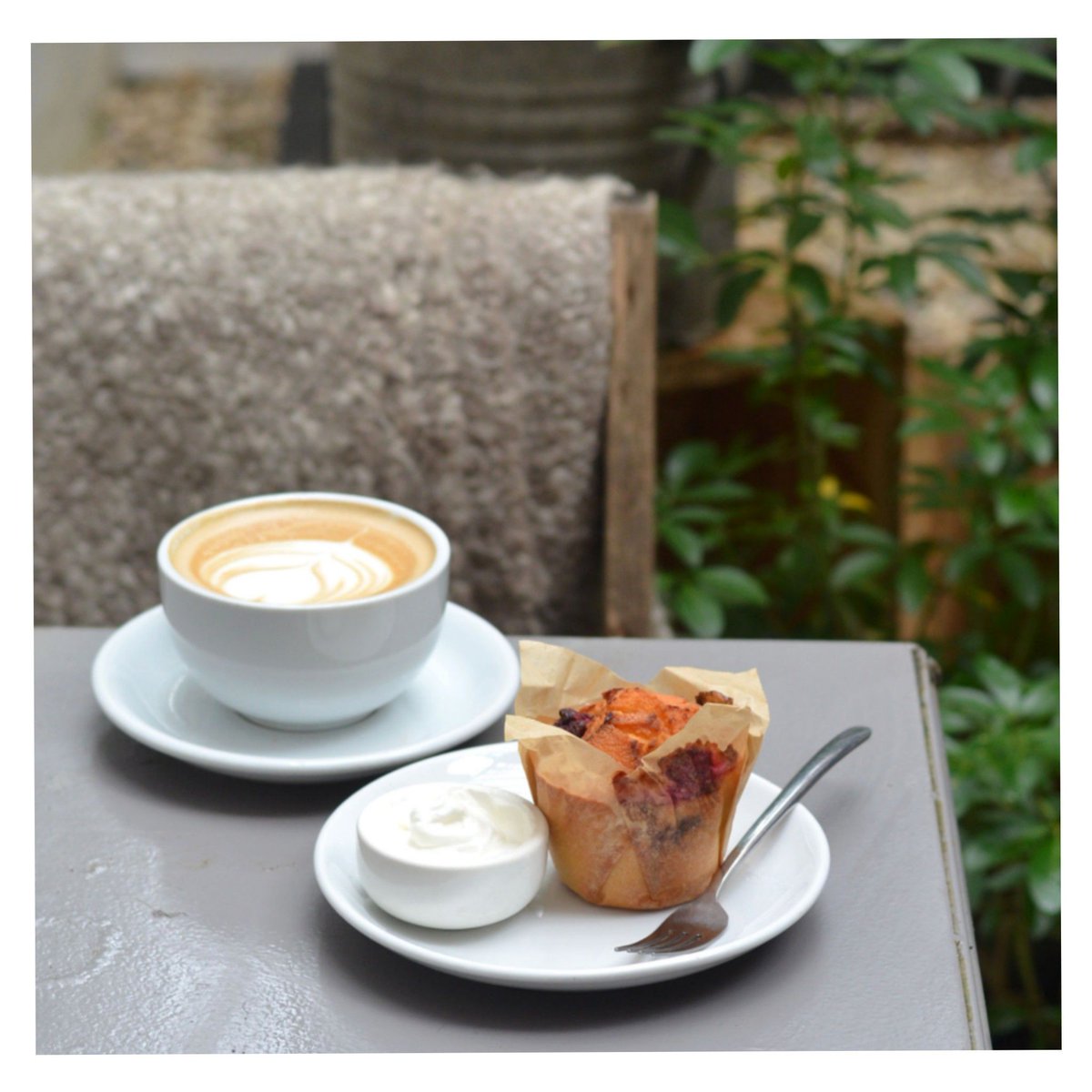 Coffee, cake and courtyard dining. Simply bliss ✨ #summeriscoming