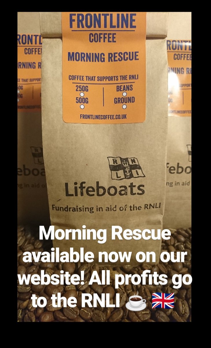 frontline_co's tweet photo. Our coffee that supports the RNLI. We donate the profits from Morning Rescue to this amazing organisation saving lives at sea ☕ 🇬🇧 https://t.co/KqqLUq0c9e