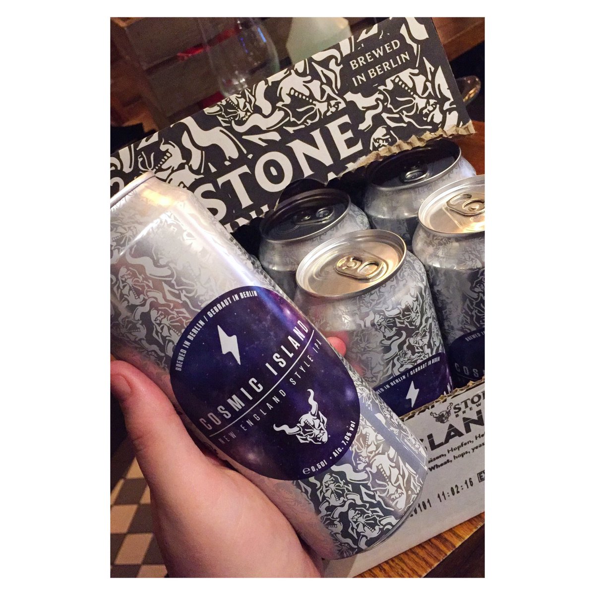 HOS_Didsbury's tweet photo. 😈Cosmic Island NEIPA😈
A collab from @stoneberlin @stonebrewing x Garage Beer co. this New England Style IPA is fruity and juicy hop bomb reminiscent of summer, sun and the beautiful Barcelona beaches ☀️
.
.
.
#neipa #stonebrew #stonebrewingco #stonebrewing #stonebrewery https://t.co/LcnlJZkJli