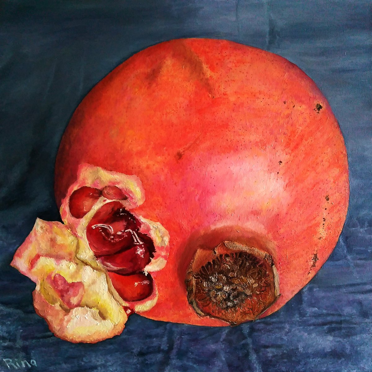 #pomegranate, #hyperreal, #artistrinagurova, #художникринагурова, #гиперреализм, #гранат, #художники, #рязань, #живописьмаслом, #картины
