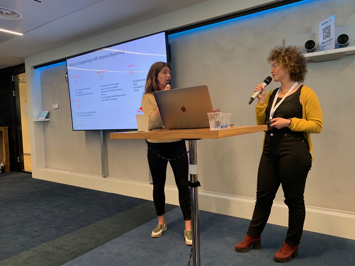 “Text analytics on annual reports talk” is ON - in an unusual dialog format :) ⁦<a href="/pydataamsterdam/">PyData Amsterdam</a>⁩