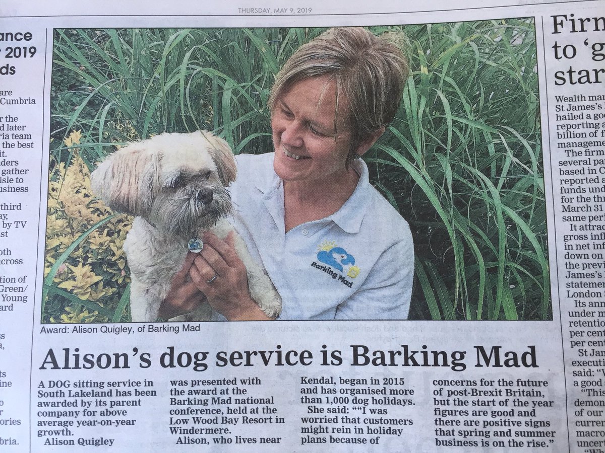 BarkingMadSLake's tweet photo. Teamwork! Thanks to our wonderful caring hosts we are award winners and in the @gazettenewsdesk @BarkingMadSLake https://t.co/qA23MFWCcy