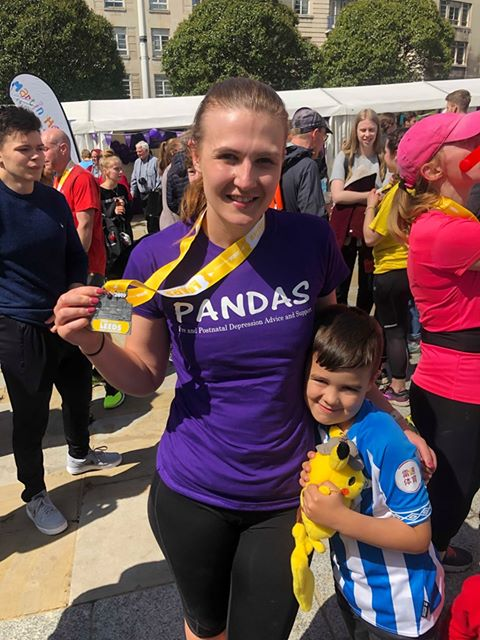 "Loved it and felt honoured to raise some money for you. Without the support of PANDAS I would have never been in a position to be well enough to achieve this. This was part of my self-care to wellness 😊"  #pandashr