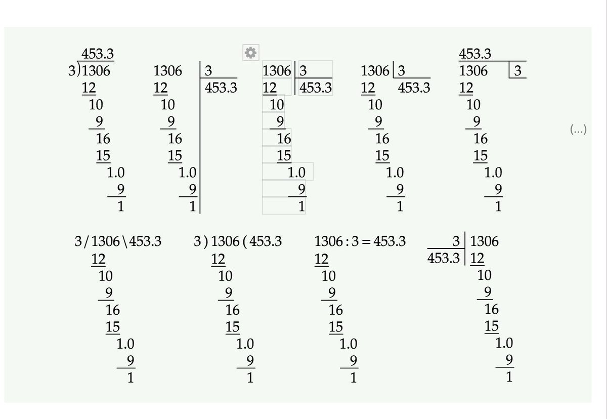 mathchaeditor's tweet image. Feature: Long Division (for Elementary Math), support 8 layouts which can be changed easily.
* This option is in &quot;Math Mode&quot;