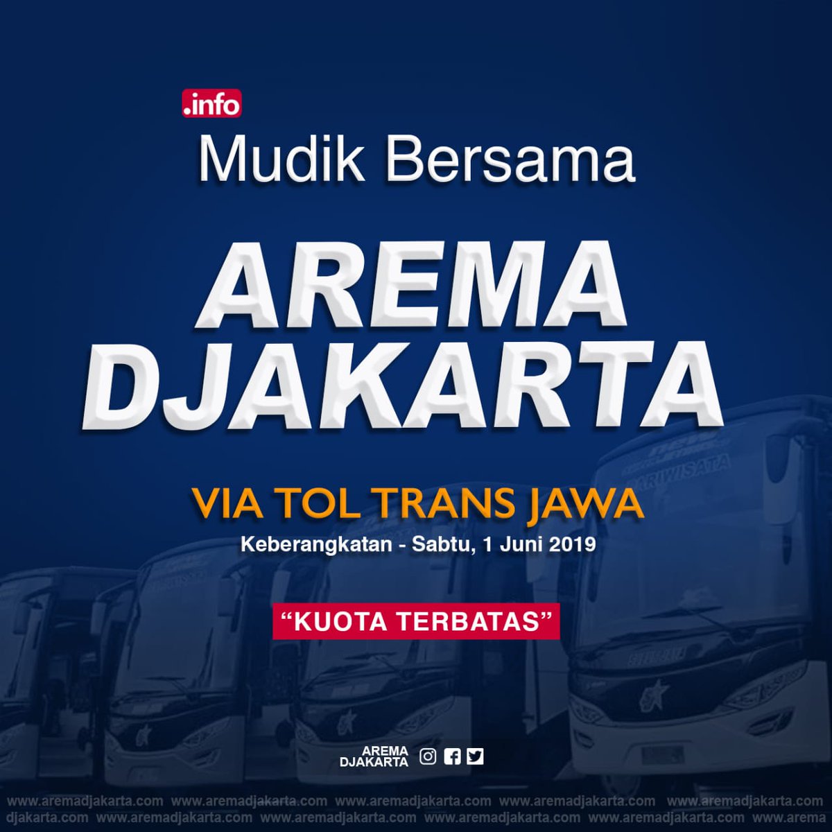 #infomudik
#mudik2019
#malangraya
#mudikbareng

1. Info Mudik Bareng Arema Djakarta 2019