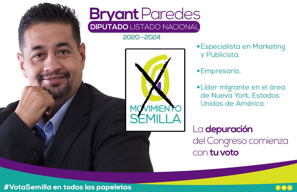 msemillagt's tweet photo. #BancadaSemilla | @brypadesigns, líder migrante, especialista en marketing, publicista y empresario en Nueva York. Su trayectoria lo hace un candidato idóneo para alcanzar nuestra meta de un #CongresoLimpio, que legisle en pro de nuestros hermanos migrantes en los Estados Unidos. https://t.co/gBA1thIeIG