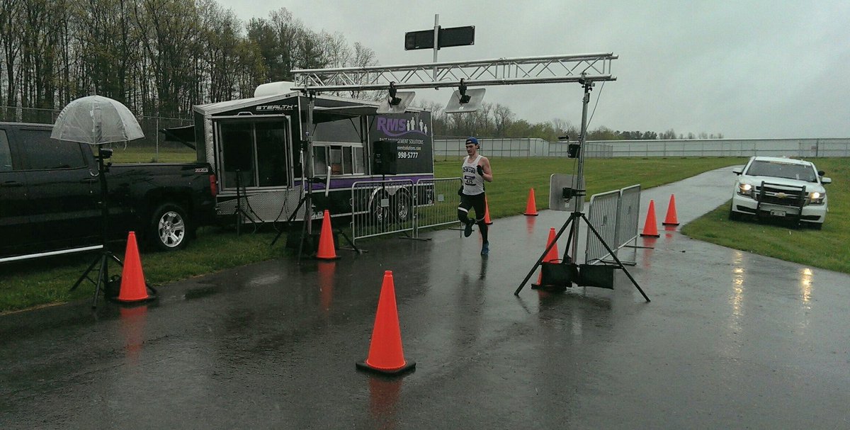 sheriffspike's tweet photo. Winner of @NYSSheriff 5K is Sam Voak of Penn Yan with 19:43 time in the ☔ rain at @PennYanAirport . Thank you all runners for supporting kids summer camp @NYSheriffs https://t.co/YAxhoTW65Y