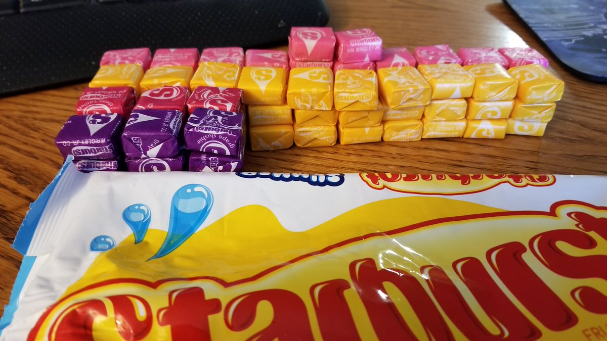 Borgie763's tweet image. @Starburst Really?  32/30/9/9  Really?  Would it be that hard to do 20/20/20/20?  #learnhowtocount #evendistribution #poorqualitycontrol