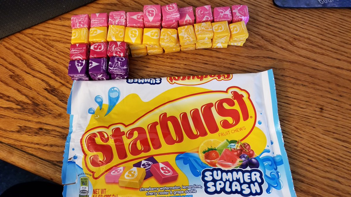 Borgie763's tweet image. @Starburst Really?  32/30/9/9  Really?  Would it be that hard to do 20/20/20/20?  #learnhowtocount #evendistribution #poorqualitycontrol