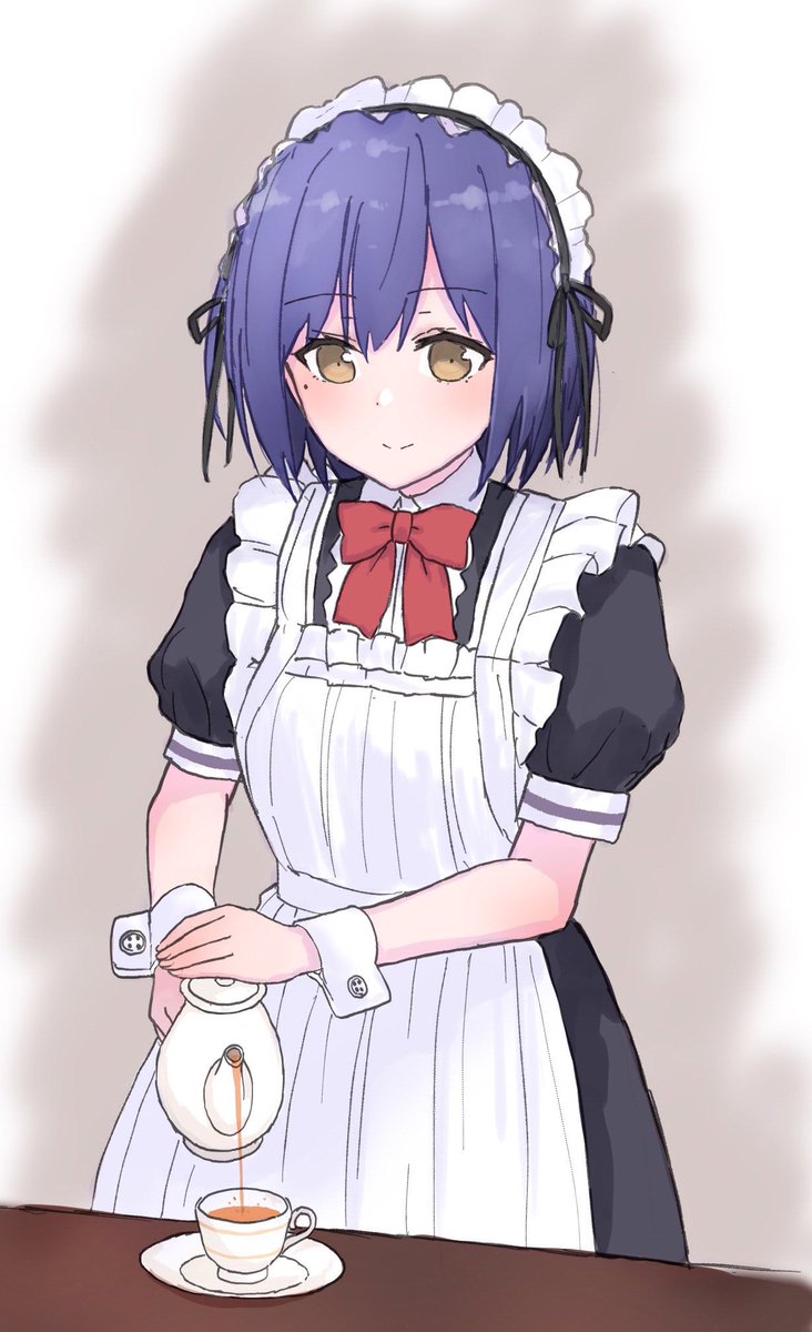 shizuka rin 1girl solo maid maid headdress teacup cup teapot  illustration images